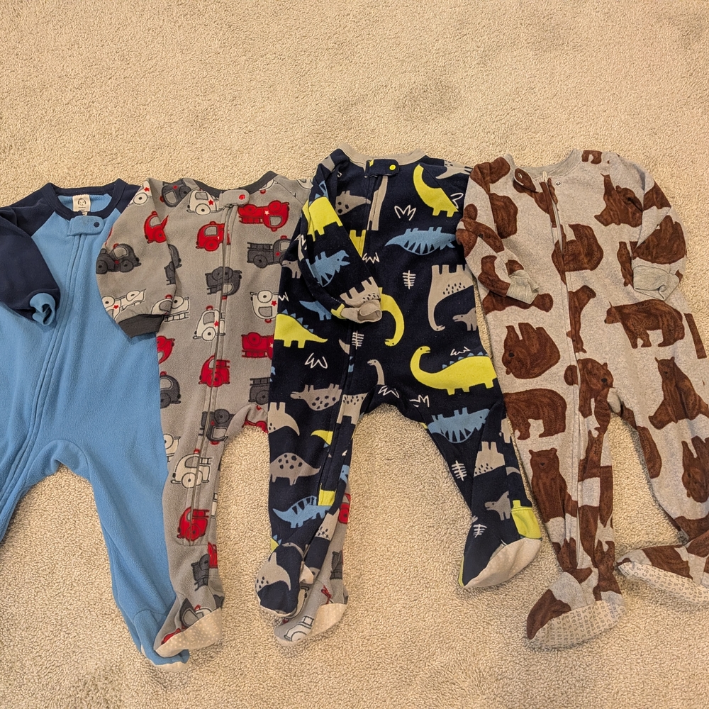 Carter's Blue, Gray, and Brown Kids Footies